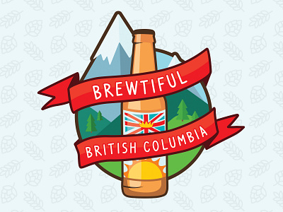 Brewtiful British Columbia beer illustration sticker