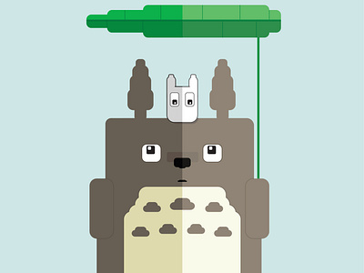 totoro flat illustration