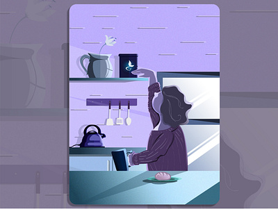 Morning_Tea_vector_illustration editorial illustration freelance illustrator girl illusrator illustration tea time vector illustration