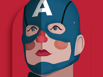 Captain America vector portrait