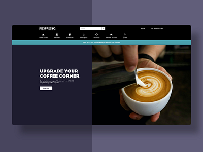 Nespresso Home Redesign branding flat homepagedesign minimal ui uidesign ux uxdesign uxdesigner