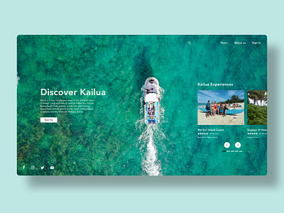 Discover Kailua Landing Page adobexd design designer frontend design frontend development homepagedesign landingpage minimal sketch travel ui ux web