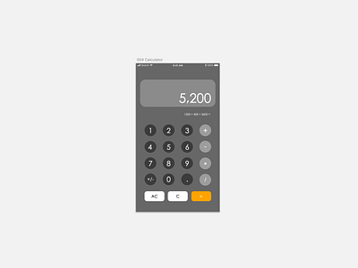 daily UI 004_Calculator app ui ux