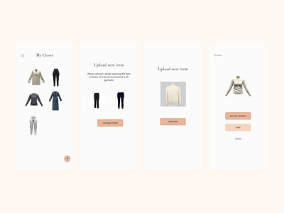 Capsule - Digitise your closet 3d app fashion app ios minimal mobileappdesign productdesign prototyping ui uidesign ux uxdesign