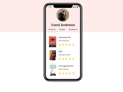 User Profile - Reading List Mobile App app daily ui dailyui dailyui006 dailyuichallenge design flat ios minimal mobileapp mobileappdesign productdesign responsive design typography ui uidesign user profile ux uxdesign