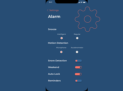 Settings - Smart Alarm Clock App app dailyui dailyuichallenge design ios mobileappdesign settings ui ui uidesign ux uxdesign