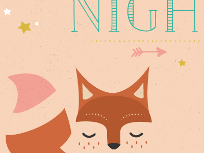 Night Fox children fox illustration naive naive inline night slab text sleep sleepy