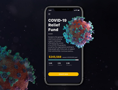 Daily UI Challenge #032 appconcept appdesign coronavirus covid 19 crowdfunding daily ui daily ui 032 dailyui dailyui 032 dailyui032 dailyui32 dailyuichallenge ui design uidesign uiinspiration