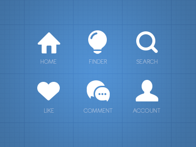 Mini Icon for Practice account comment finfer home icon like search