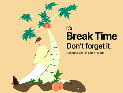 Break time artwork design flat flatdesign graphic design illustration ui