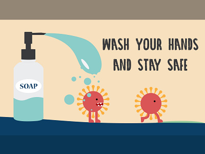 Stay Safe artwork clean coronavirus cute design flat illustration illustration art infographic vector wash