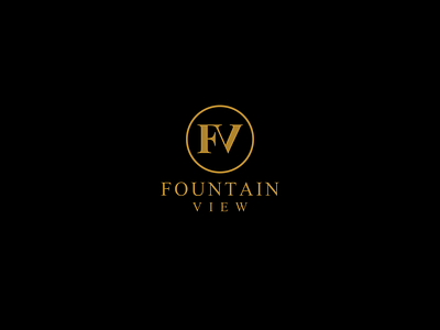 Fountain View Logo branding fv illustration letter fv lettering logo monogram typography vector