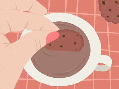 Tea & Cookies editorial food illustration illustration illustration digital