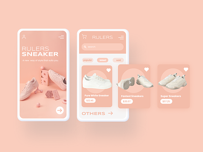 Rulers Sneakers App app app design application brand business clean color creative design ecommerce ecommerce app figma mobile mockup motion photography photoshop typeface typography