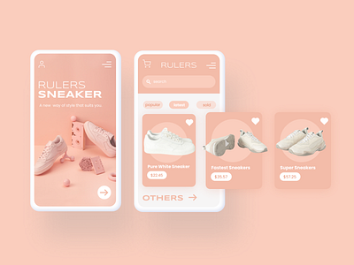 Rulers Sneakers App app app design application brand business clean color creative design ecommerce ecommerce app figma mobile mockup motion photography photoshop typeface typography