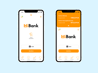 MiBank - banking app - 1/2 - login sceen