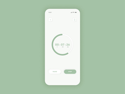 Green Timer animation app art branding clean dailyui design flat graphic design icon illustration logo minimal prototype typography ui ux vector web website