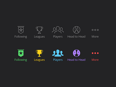 Sports Tab Icons Rebound app favourites head to head icons ios leagues open sans players sports tab bar ui