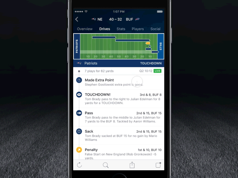 NFL Drive Chart Prototype app chart drive football mobile nfl sports