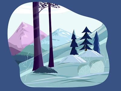 landscape illustration landscape nature vector winter