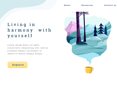 Landing page concept landing page landscape nature winter