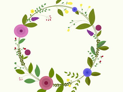 wreath floral nature vector wreath