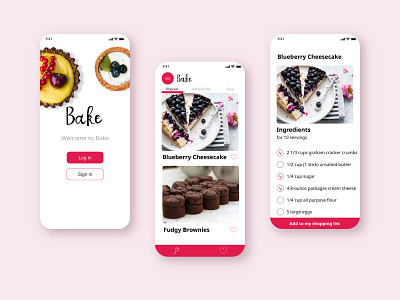 baking app concept baking cooking design ui