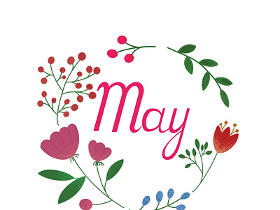 May flowers illustration lettering may nature procreate