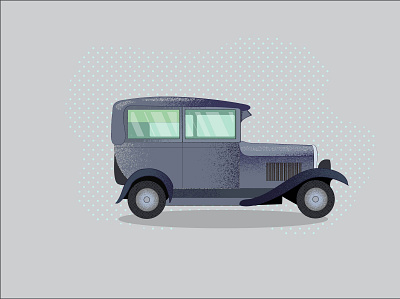 retro car illustration vector