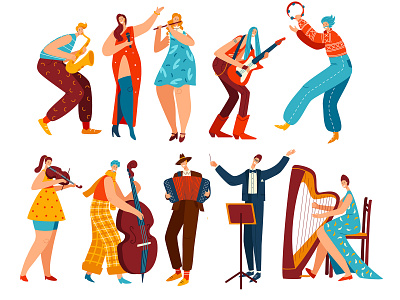 Character design. Musicians