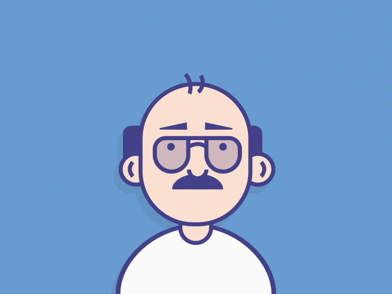 Annoying Mosquito aftereffects angry animation annoying bald blue face rig glasses mosquito moustache smear