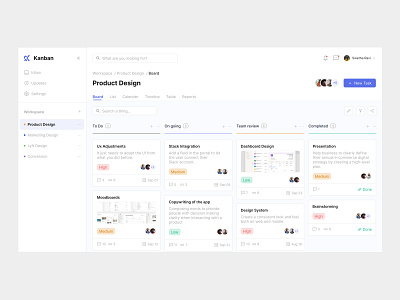 Kanban view - UI Design application clean dashboard design designer iot jira kanban management project project management sprint ui ui design ux ux design web app website work workpace