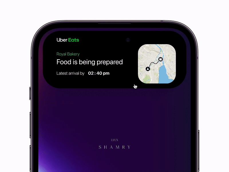 Uber Eats in Dynamic Island