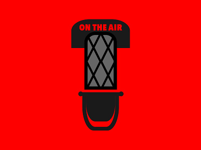 On The Air audio illustration logo microphone podcast radio record sound