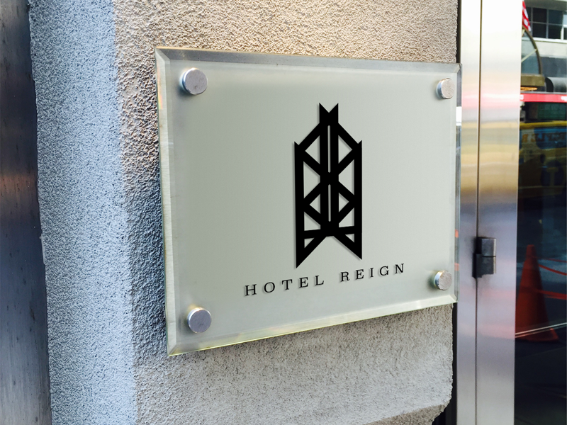 Hotel Reign (Signage) building travel branding logo hotel