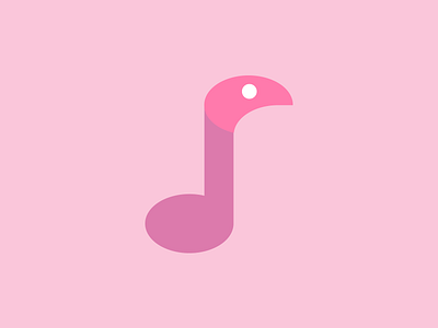 Flamingo Music animal branding flamingo illustration logo music note pink