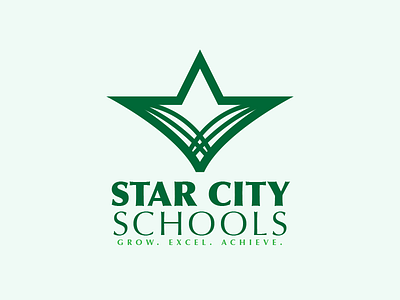 Star City Schools branding city education growth logo plant school star