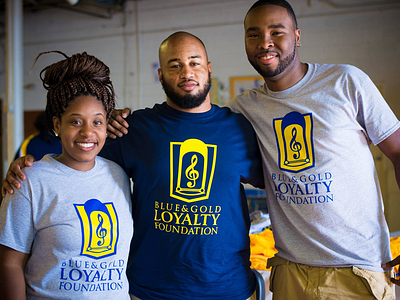 Blue & Gold Loyalty Foundation Shirts band branding college fundraising illustration logo music nonprofit