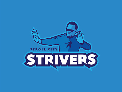Stroll City Strivers art blue branding football gridiron illustration logo mascot sports