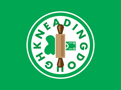 Kneading Dough badge baking branding cooking green illustration logo money show
