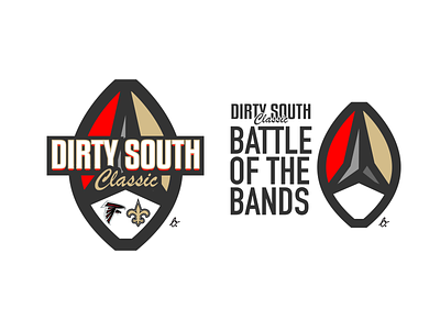 Dirty South Classic atlanta band branding falcons football icon illustration logo music new orleans nfl saints sports vector