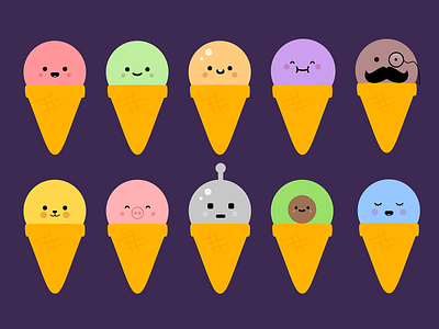 Ice Cream Flavors ball balls blob cartoon cream cute face game ice ice cream