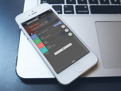 Hours iOS 8 widget app design hours ios 8 notification center time tracker tracking ui