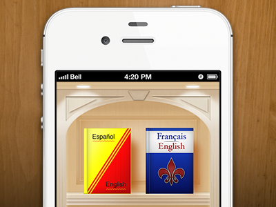 Languages Shelf app ios iphone languages translation ui wood
