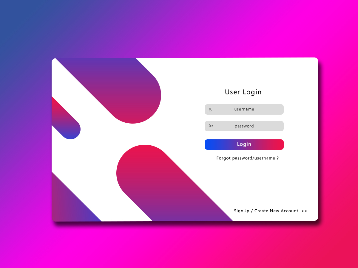 Login Page for Web designed by Nikunj Patoliya. 