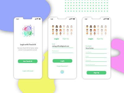 Sign-in & Sign-up UI Page for ios. adobe xd app ios ui