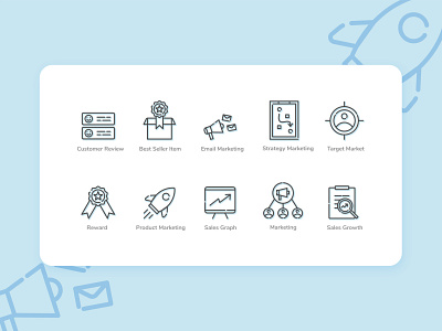 Marketing Line Icons app design icon icon set illustration line icon marketing ui ux vector