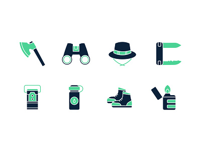Outdoor Two Tone Solid Icons app branding icon icon set illustration outdoor solid icon ui vector