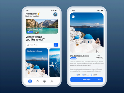 Travel Mobile Application | Vacation Booking booking flat graphic design mobile design travel travel app travel application ui ui design vacation