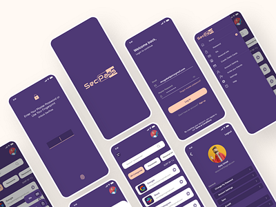 Password manager app - SecPass android android app design app design iosapp management app password password manager security app ui kit ui kit design